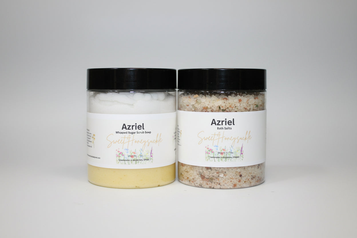 sweet honeysuckle whipped sugar scrub and bath salts